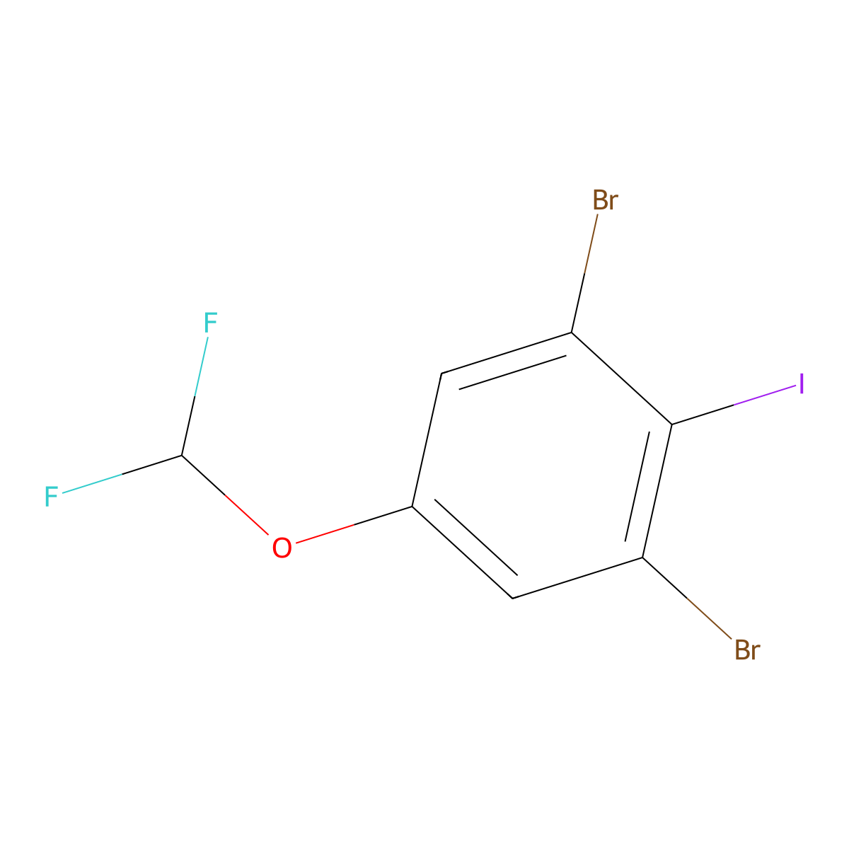 1,3-Dibromo-5-difluoromethoxy-2-iodobenzene molecular structure, CAS 1160574-16-2