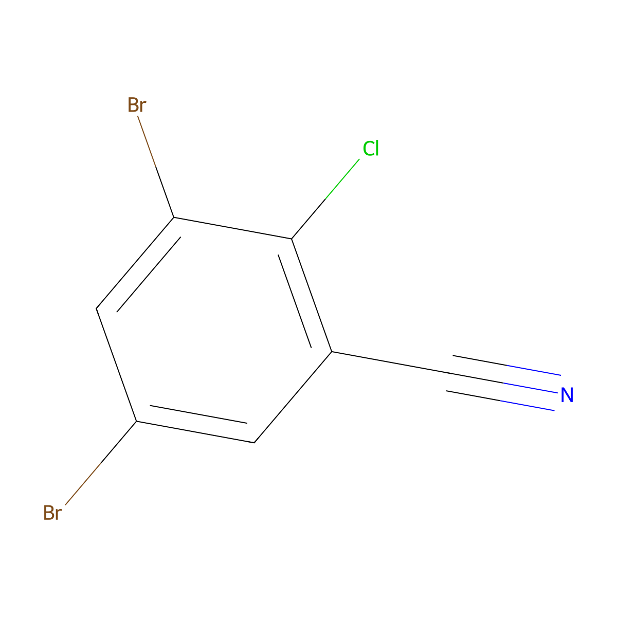 3,5-Dibromo-2-chlorobenzonitrile molecular structure, CAS 1160574-24-2