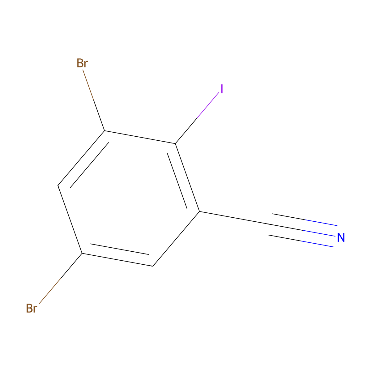 3,5-Dibromo-2-iodobenzonitrile molecular structure, CAS 1160574-26-4