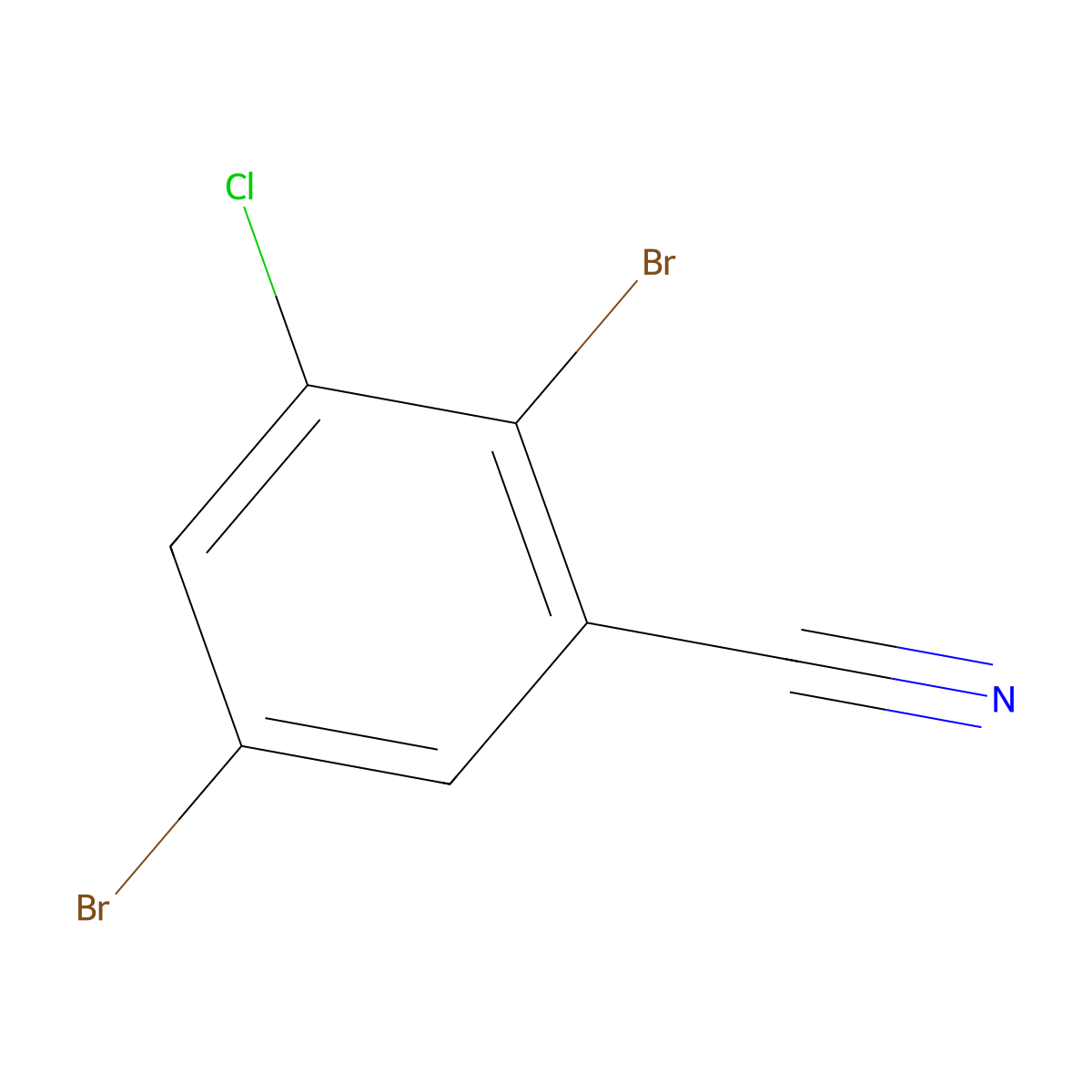 3-Chloro-2,5-dibromobenzonitrile molecular structure, CAS 1160574-31-1