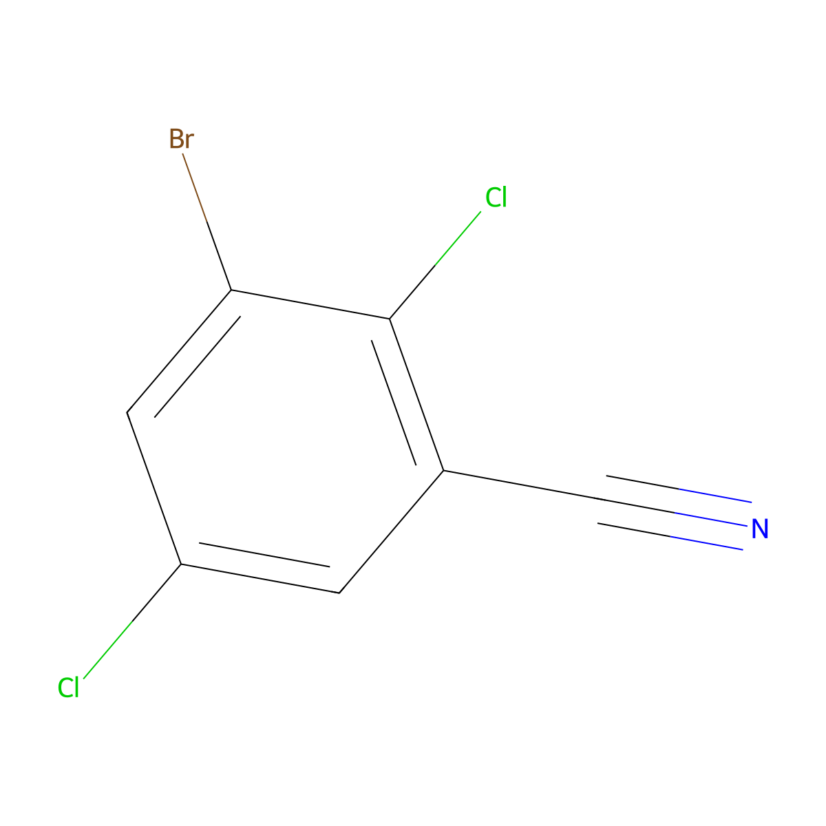 3-Bromo-2,5-dichlorobenzonitrile molecular structure, CAS 1160574-33-3
