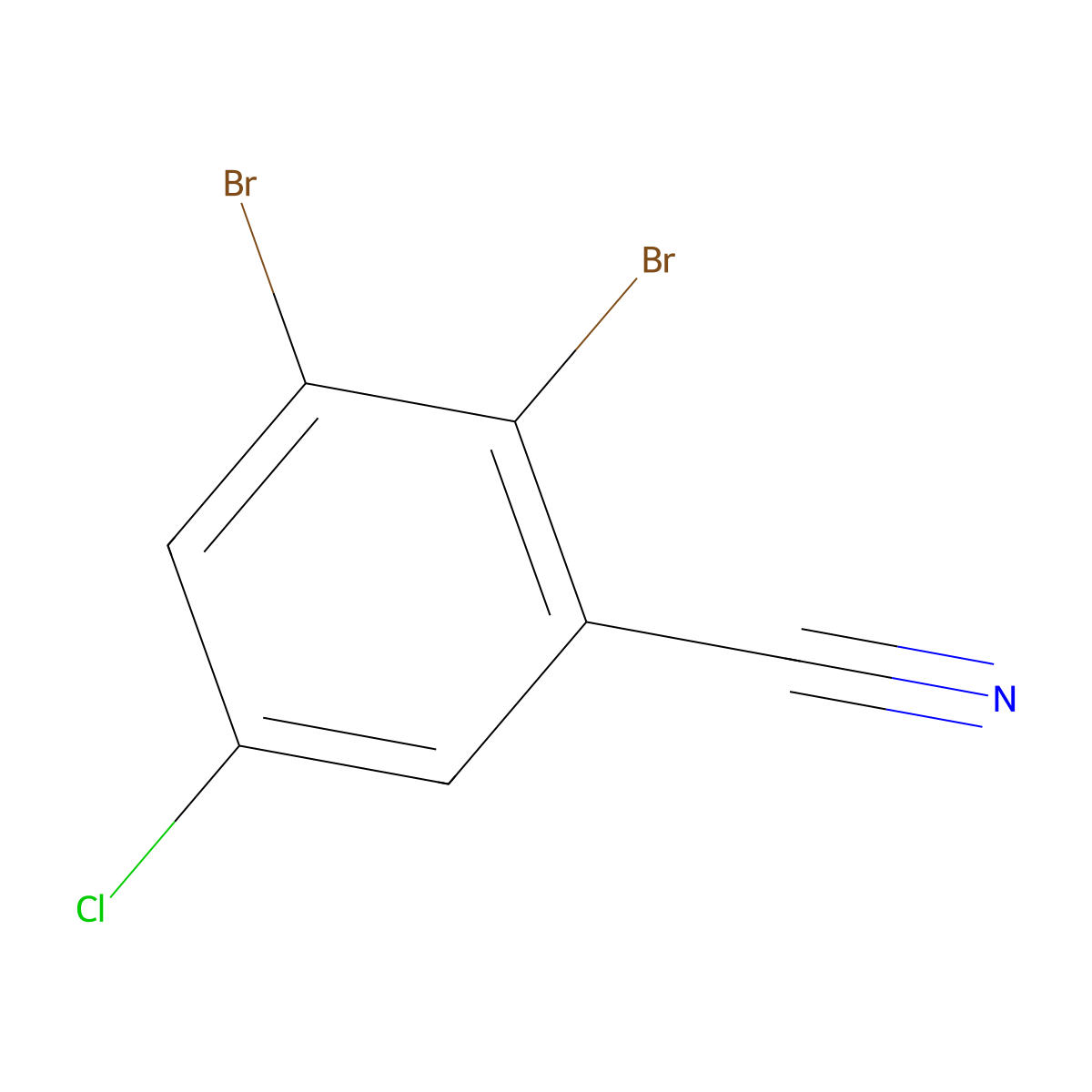2,3-Dibromo-5-chlorobenzonitrile molecular structure, CAS 1160574-35-5