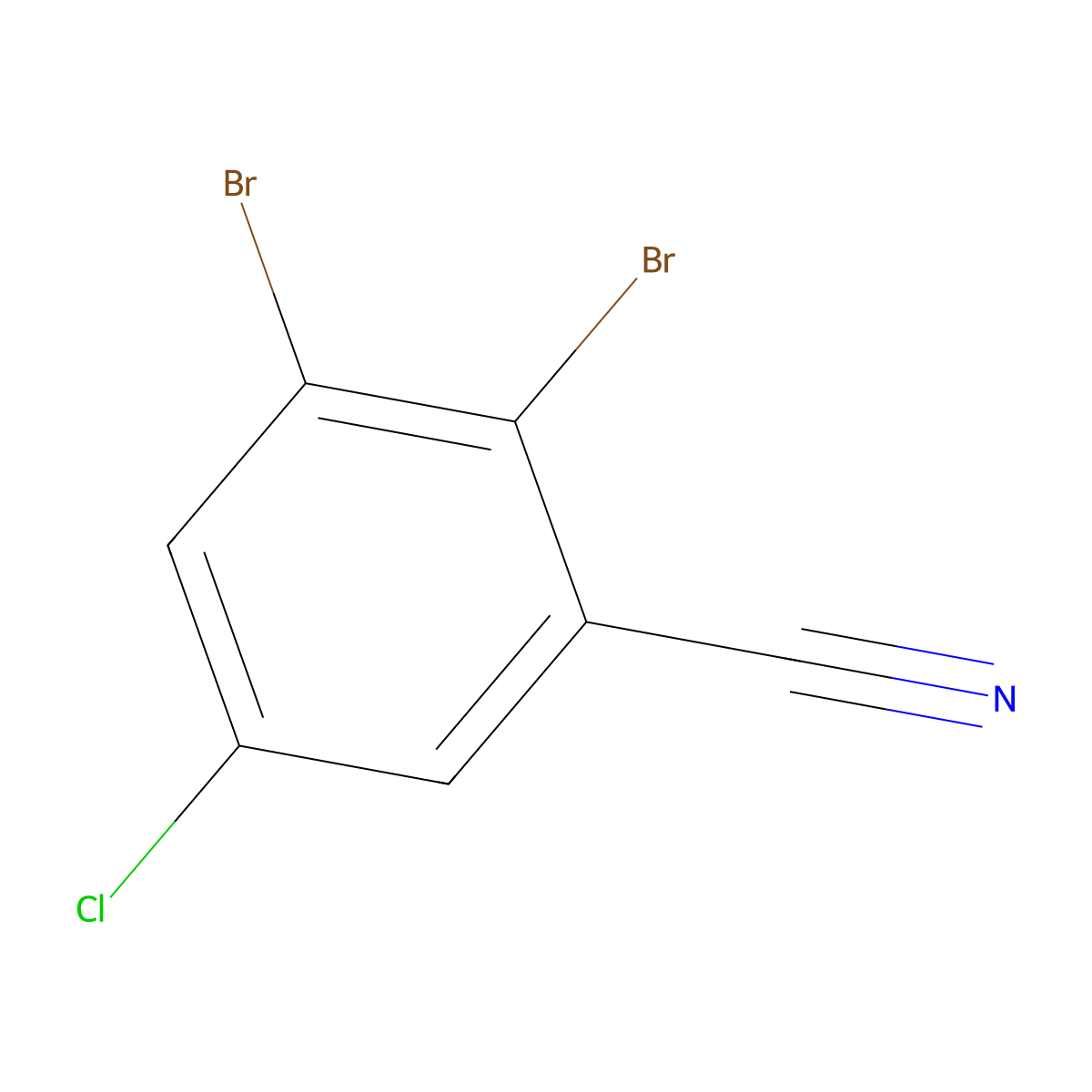 2,3-Dibromo-5-chlorobenzonitrile molecular structure, CAS 1160574-35-5