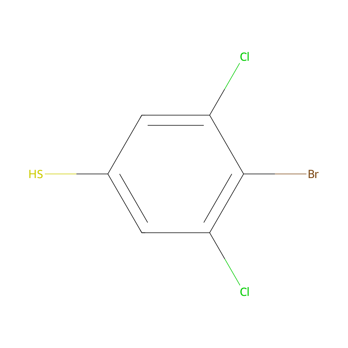 4-Bromo-3,5-dichlorothiophenol molecular structure, CAS 1160574-38-8