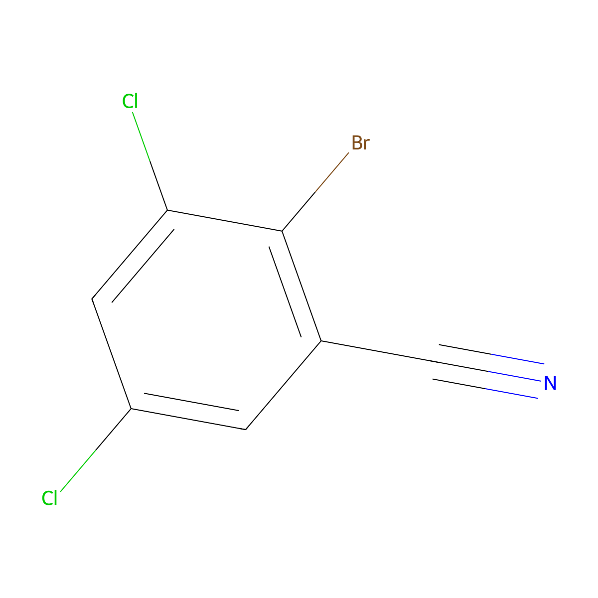 2-Bromo-3,5-dichlorobenzonitrile molecular structure, CAS 1160574-39-9