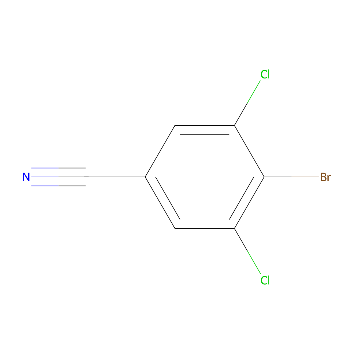 4-Bromo-3,5-dichlorobenzonitrile molecular structure, CAS 1160574-40-2