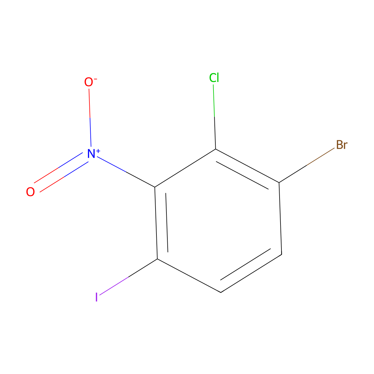 2-Chloro-3-bromo-6-iodonitrobenzene molecular structure, CAS 1160574-47-9