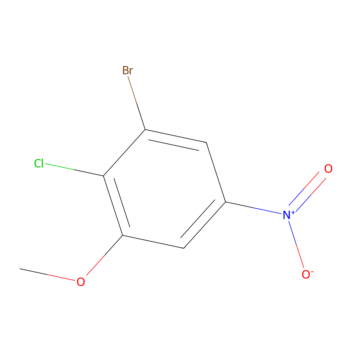1-Bromo-2-chloro-3-methoxy-5-nitrobenzene molecular structure, CAS 1160574-48-0
