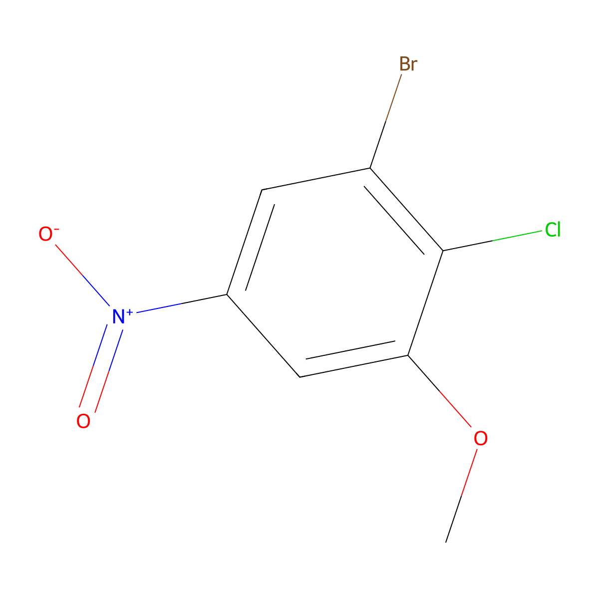 1-Bromo-2-chloro-3-methoxy-5-nitrobenzene molecular structure, CAS 1160574-48-0