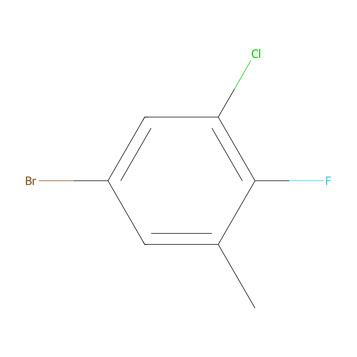 5-Bromo-3-chloro-2-fluorotoluene molecular structure, CAS 1160574-49-1