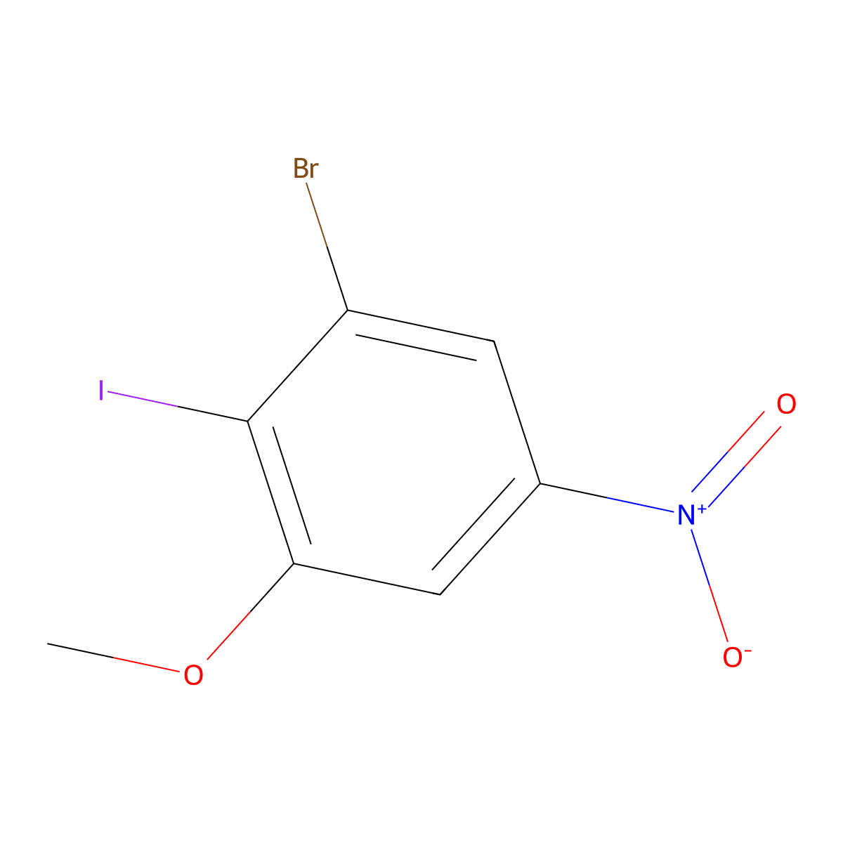 3-Bromo-2-iodo-5-nitroanisole molecular structure, CAS 1160574-50-4