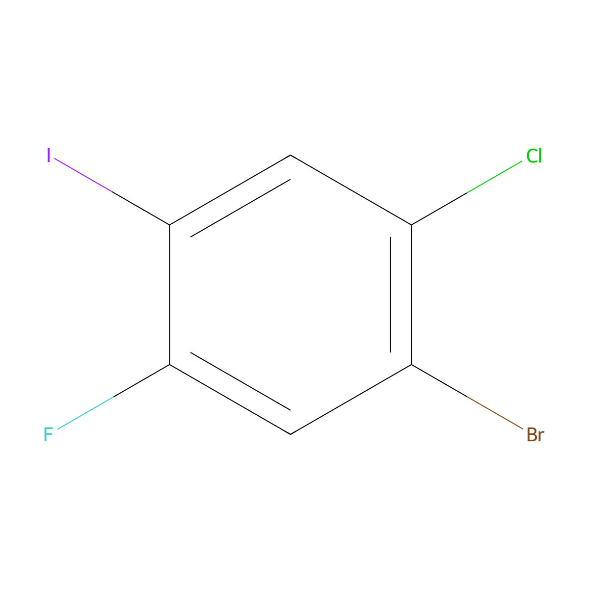 1-Bromo-2-chloro-5-fluoro-4-iodobenzene molecular structure, CAS 1160574-56-0