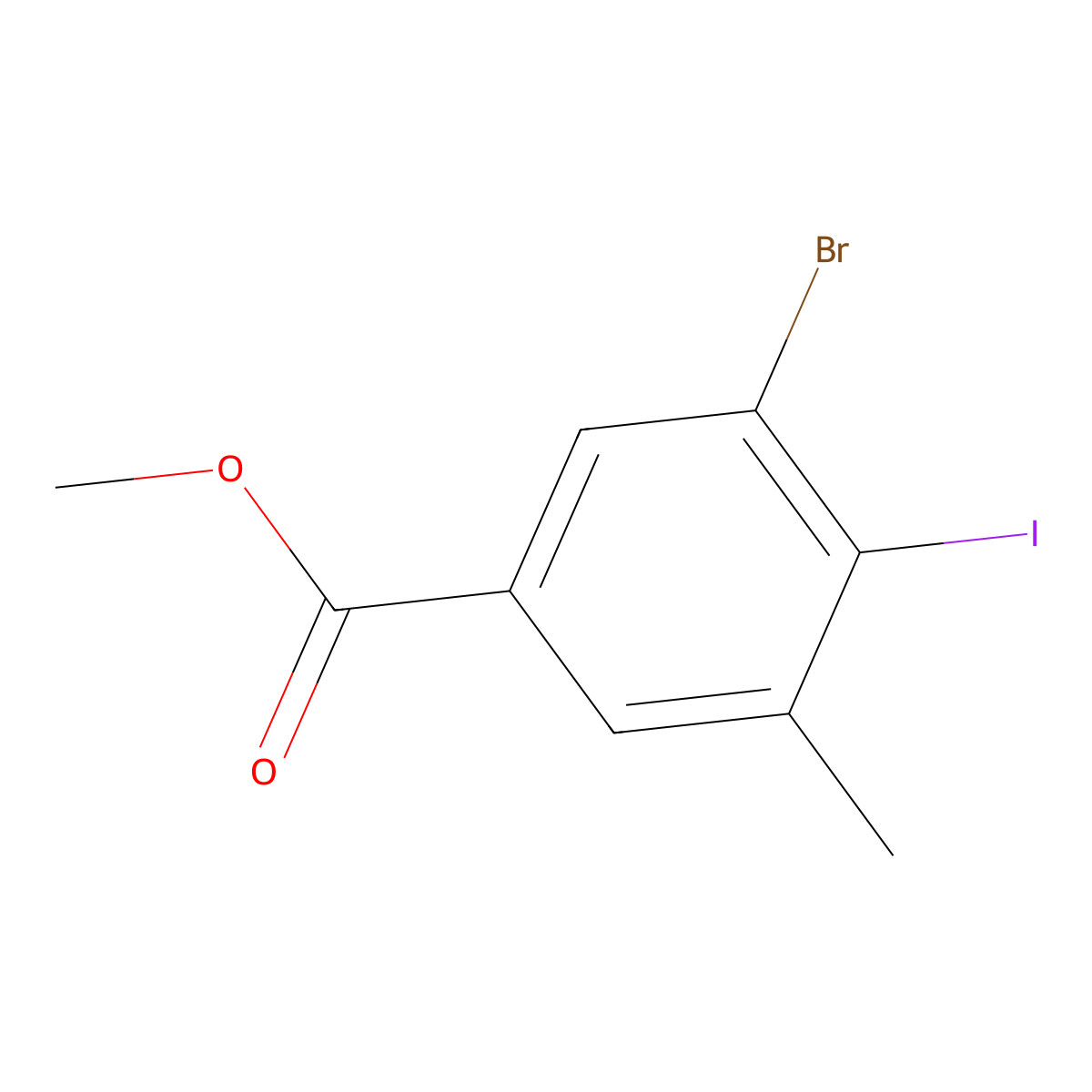 Methyl 3-Bromo-4-iodo-5-methylbenzoate molecular structure, CAS 1160574-57-1