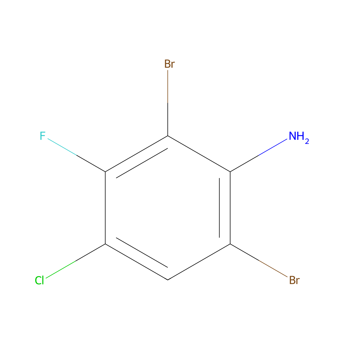 2,6-Dibromo-4-chloro-3-fluoroaniline molecular structure, CAS 1160574-58-2