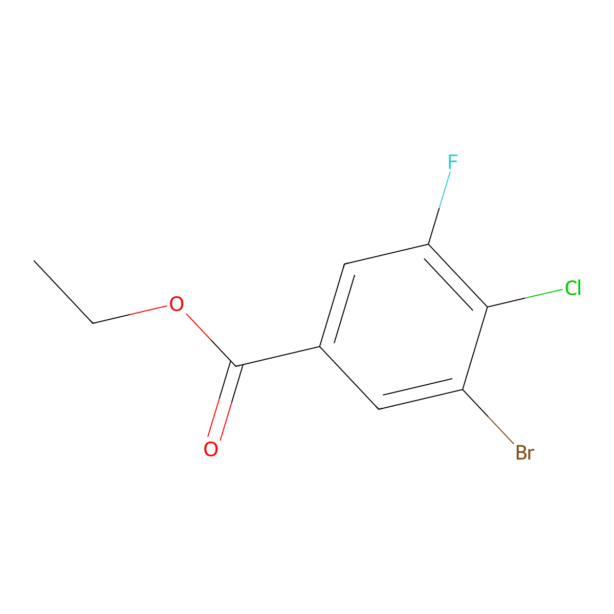 Ethyl 3-Bromo-4-chloro-5-fluorobenzoate molecular structure, CAS 1160574-71-9