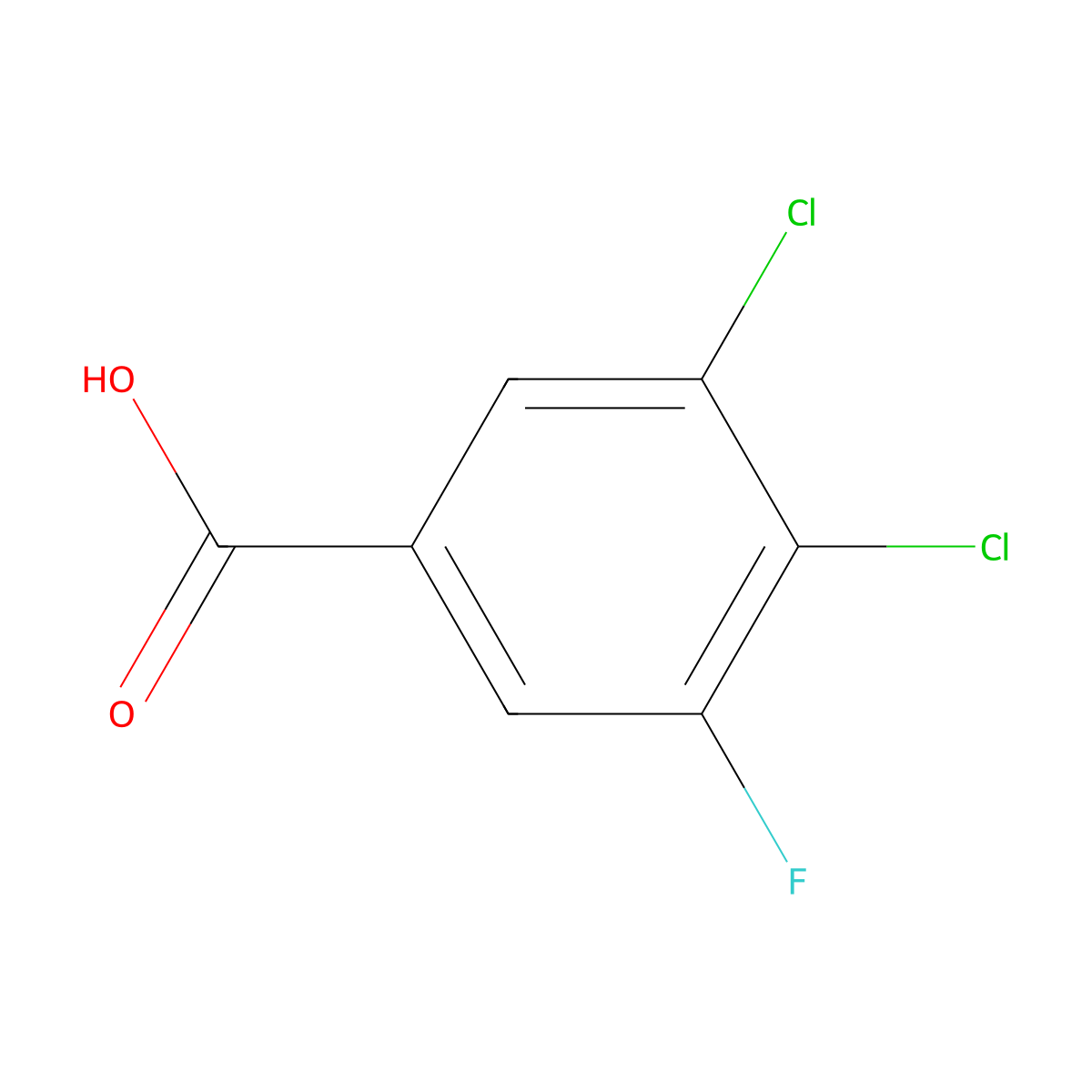3,4-Dichloro-5-fluorobenzoic acid molecular structure, CAS 1160574-72-0
