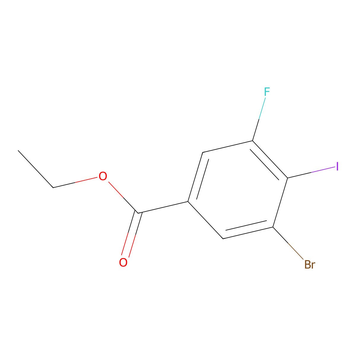 Ethyl 3-Bromo-5-fluoro-4-iodobenzoate molecular structure, CAS 1160574-73-1