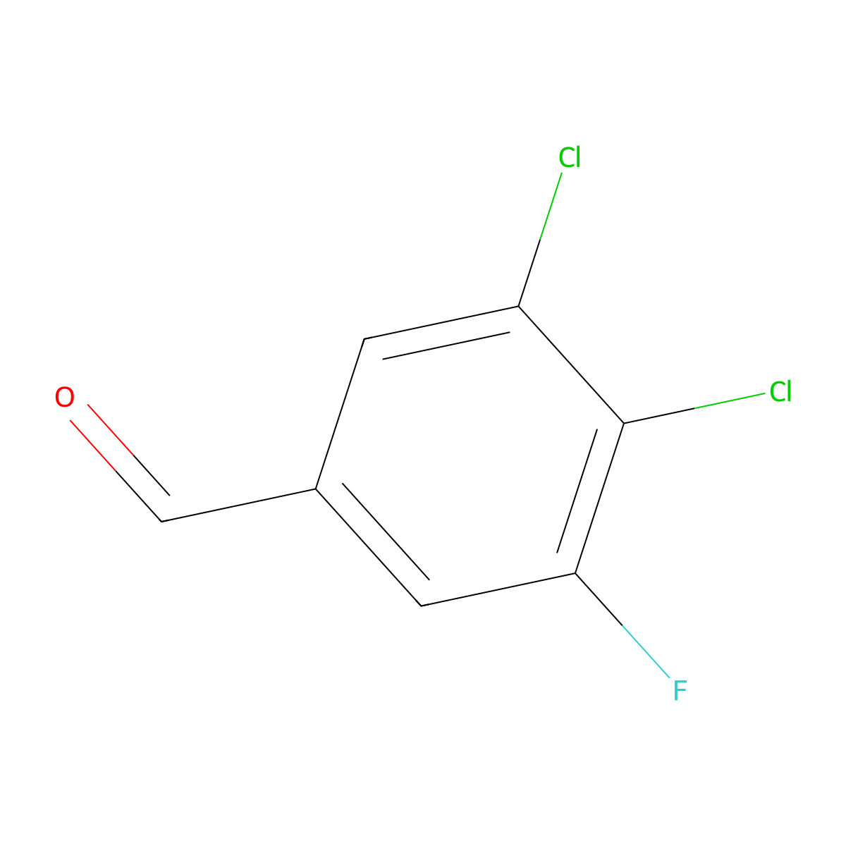 3,4-Dichloro-5-fluorobenzaldehyde molecular structure, CAS 1160574-74-2