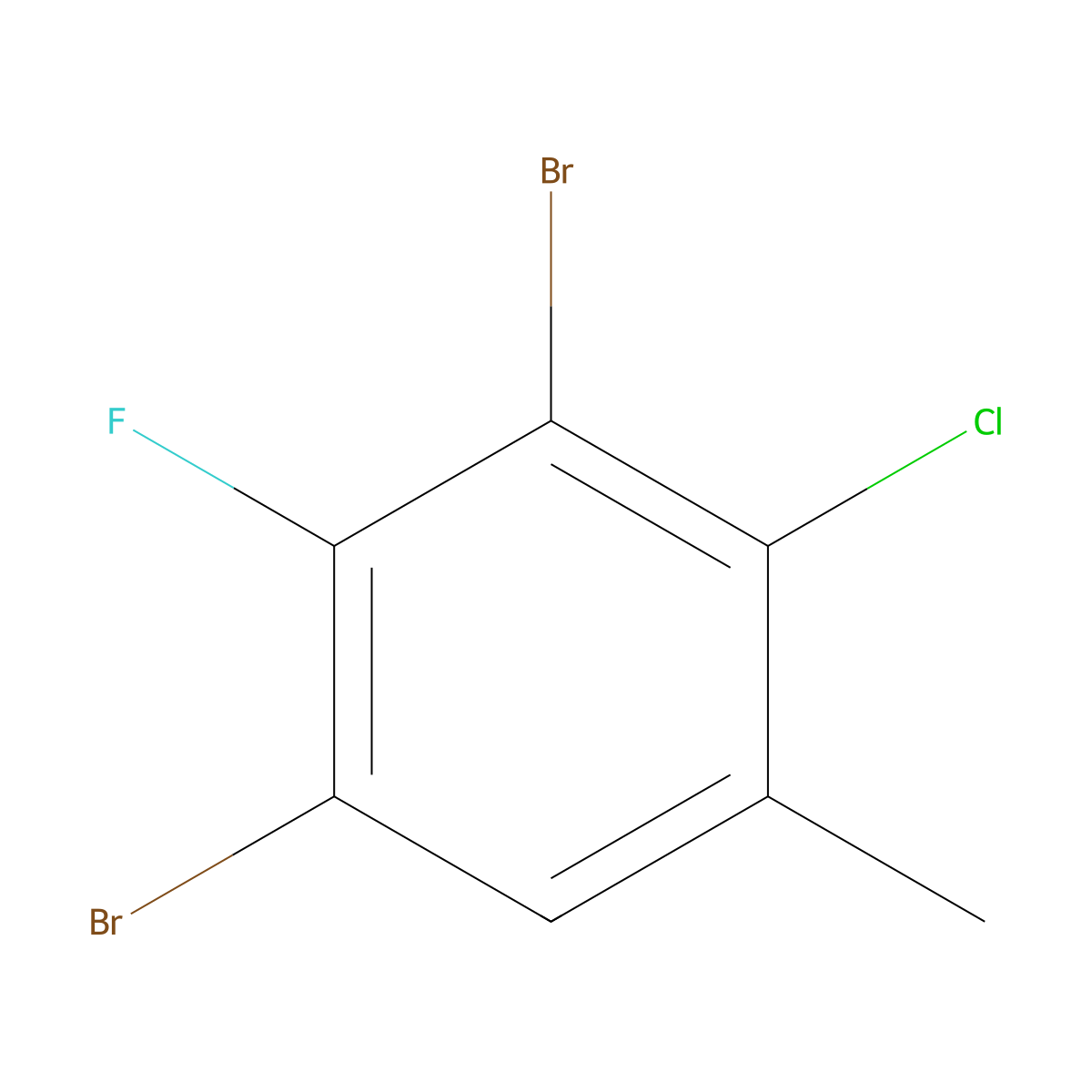 1,3-Dibromo-4-chloro-2-fluoro-5-methylbenzene molecular structure, CAS 1160574-79-7