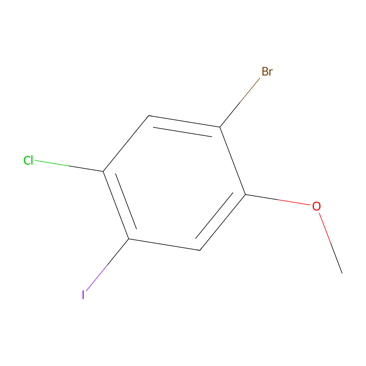 1-Bromo-5-chloro-4-iodo-2-methoxybenzene molecular structure, CAS 1160574-84-4