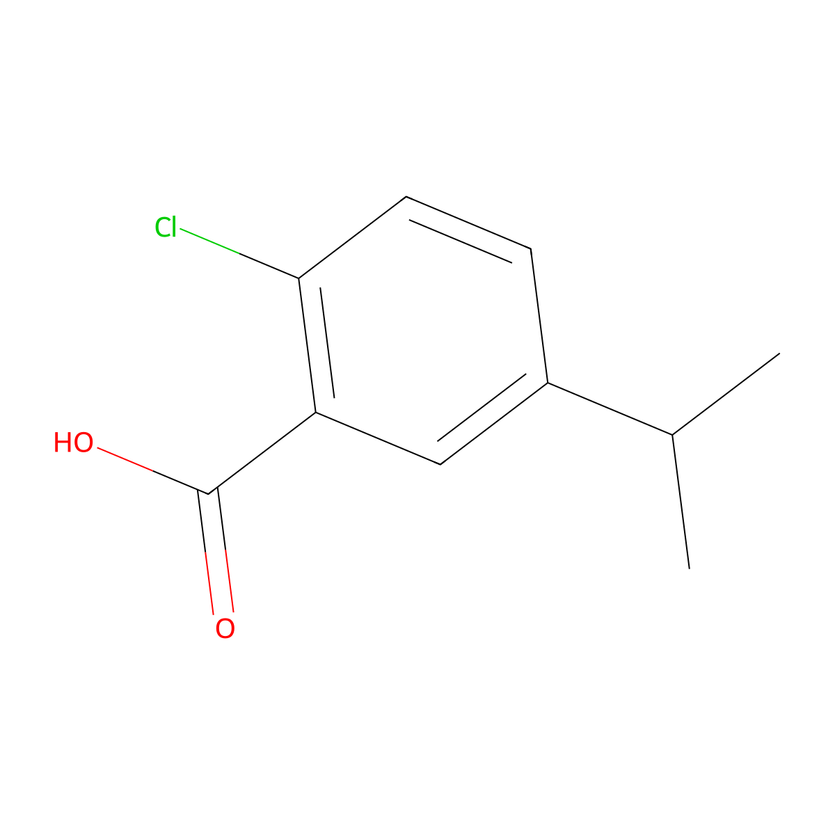 2-Chloro-5-isopropylbenzoic acid molecular structure, CAS 1160575-02-9