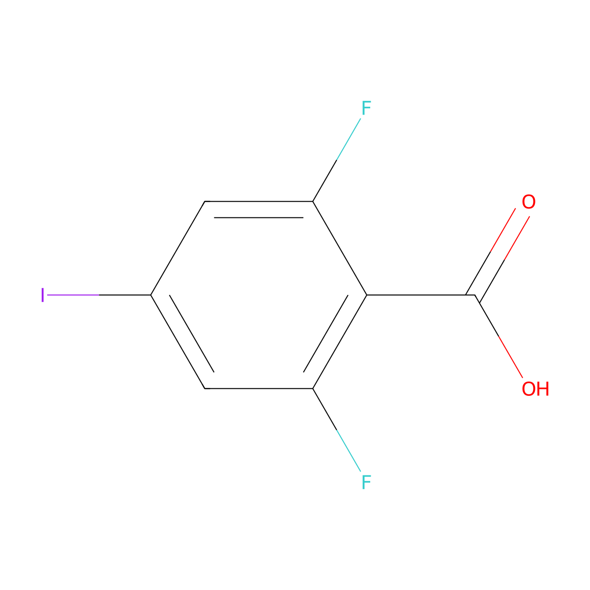 2,6-Difluoro-4-iodobenzoic acid molecular structure, CAS 1160575-07-4