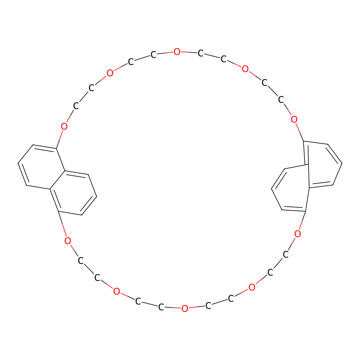 6,9,12,15,18,29,32,35,38,41-Decaoxapentacyclo[40.4.0.05,46.019,24.023,28]hexatetraconta-1(46),2,4,19,21,23,25,27,42,44-decaene molecular structure, CAS 116059-04-2