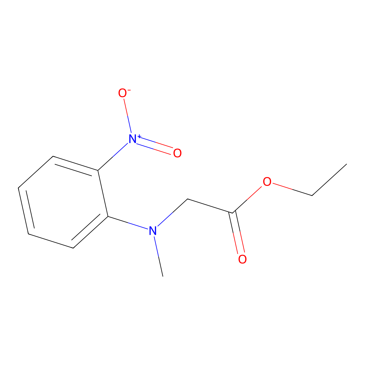 Ethyl 2-[methyl(2-nitrophenyl)amino]acetate molecular structure, CAS 116059-07-5