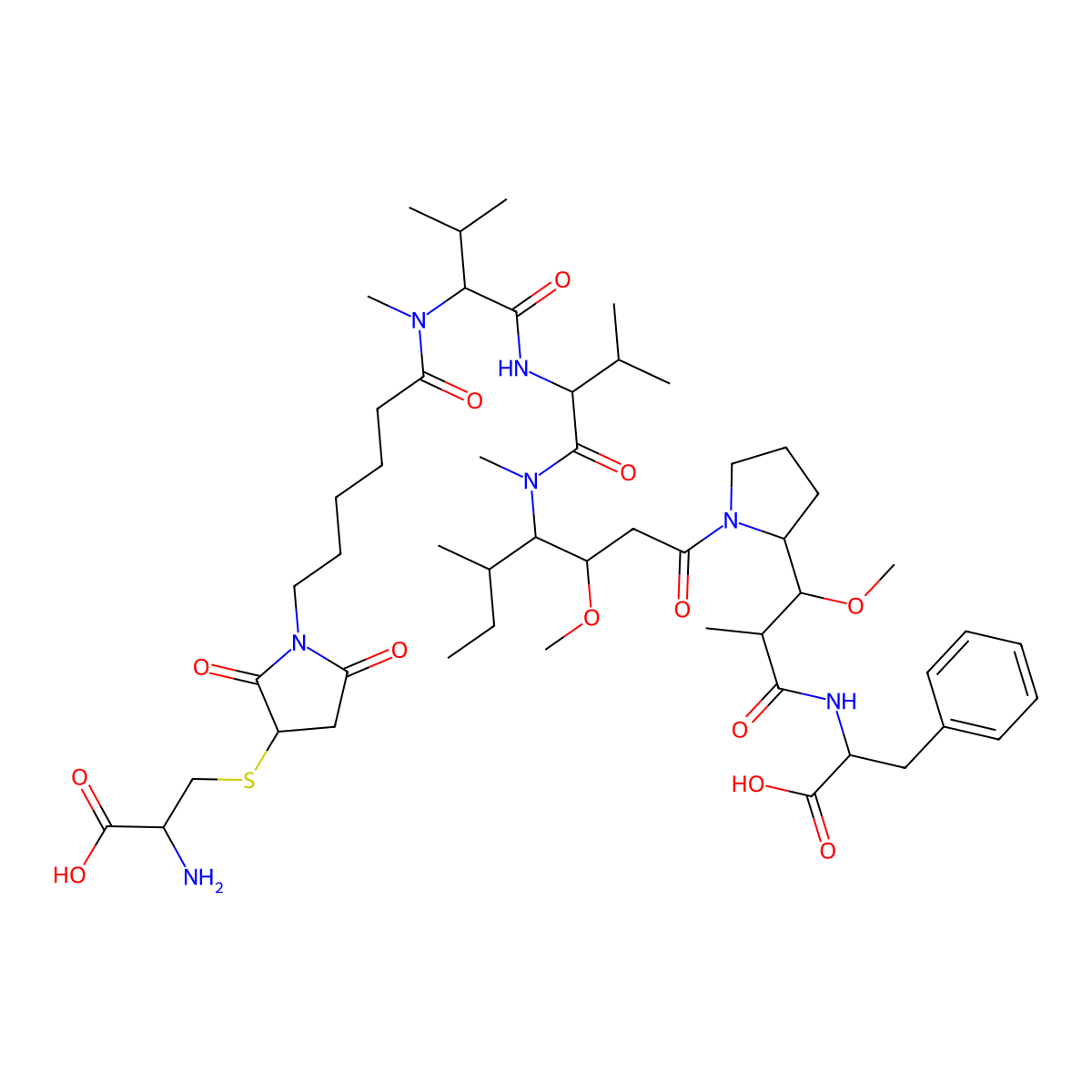 Denintuzumab mafodotin molecular structure, CAS 1160590-05-5