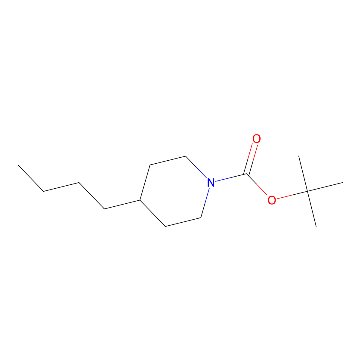 tert-Butyl 4-butylpiperidine-1-carboxylate molecular structure, CAS 1160592-00-6