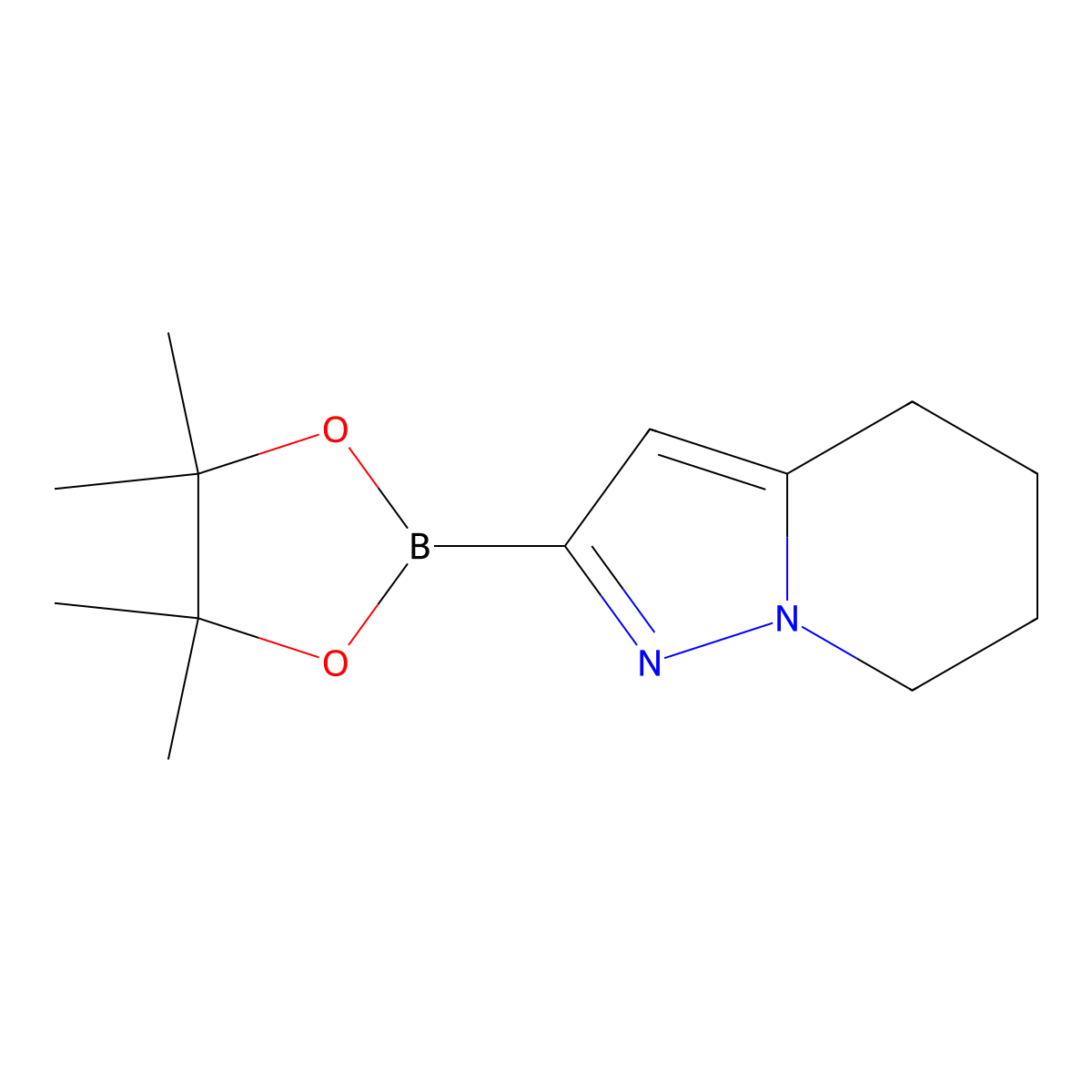 2-(4,4,5,5-Tetramethyl-1,3,2-dioxaborolan-2-yl)-4,5,6,7-tetrahydropyrazolo[1,5-a]pyridine molecular structure, CAS 1160615-37-1