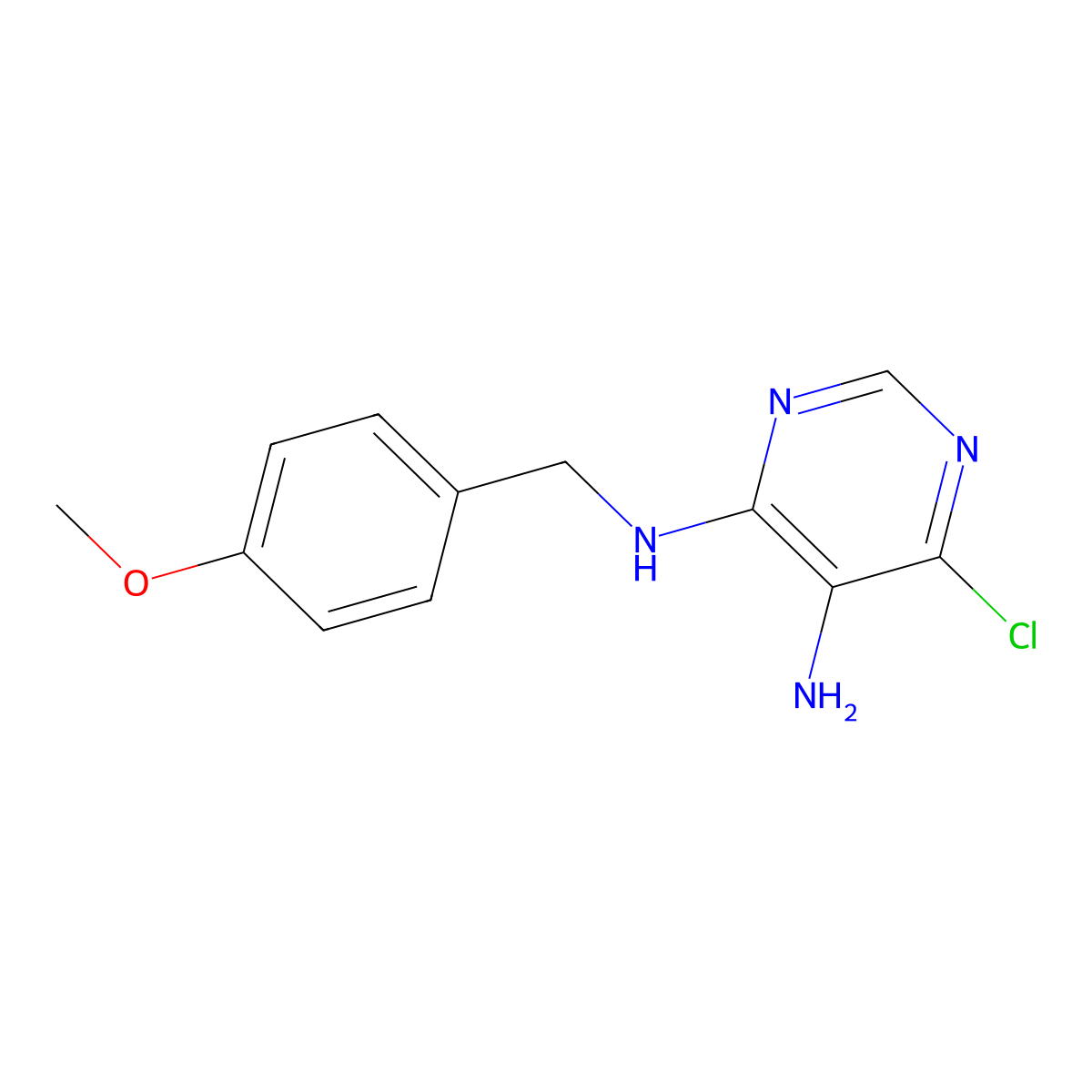 6-chloro-N4-(4-methoxybenzyl)pyrimidine-4,5-diamine molecular structure, CAS 116062-22-7
