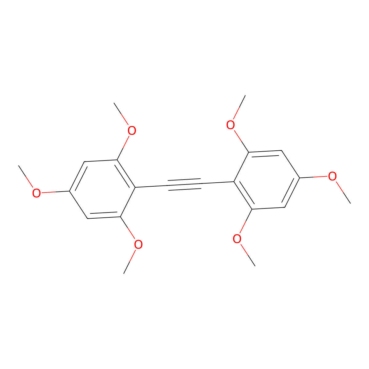 1,3,5-Trimethoxy-2-((2,4,6-trimethoxyphenyl)ethynyl)benzene molecular structure, CAS 116064-25-6