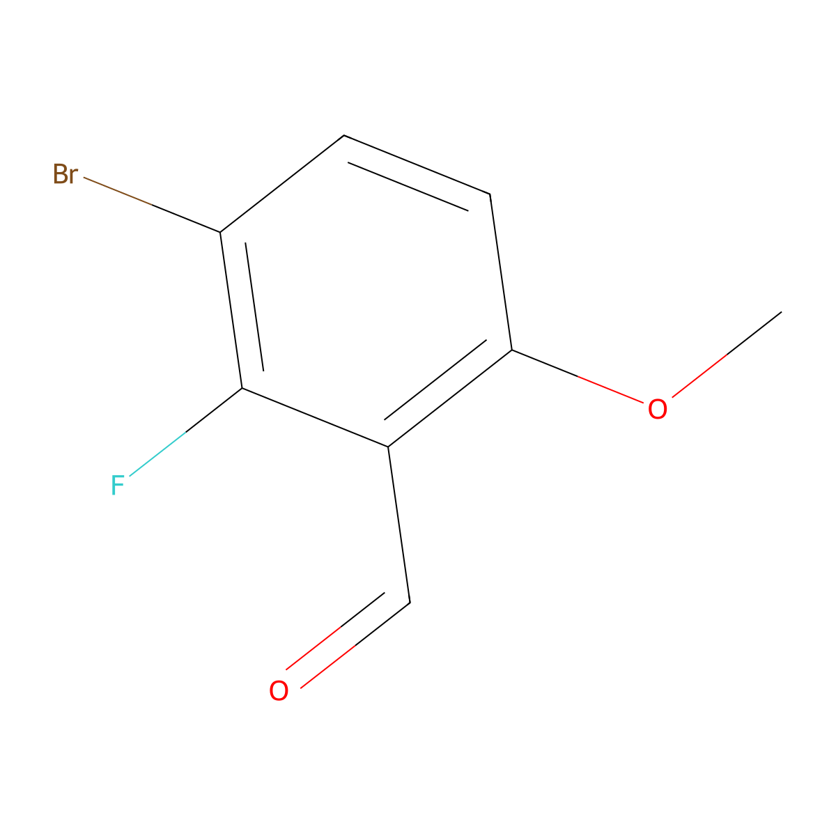 3-Bromo-2-fluoro-6-methoxybenzaldehyde molecular structure, CAS 1160653-94-0