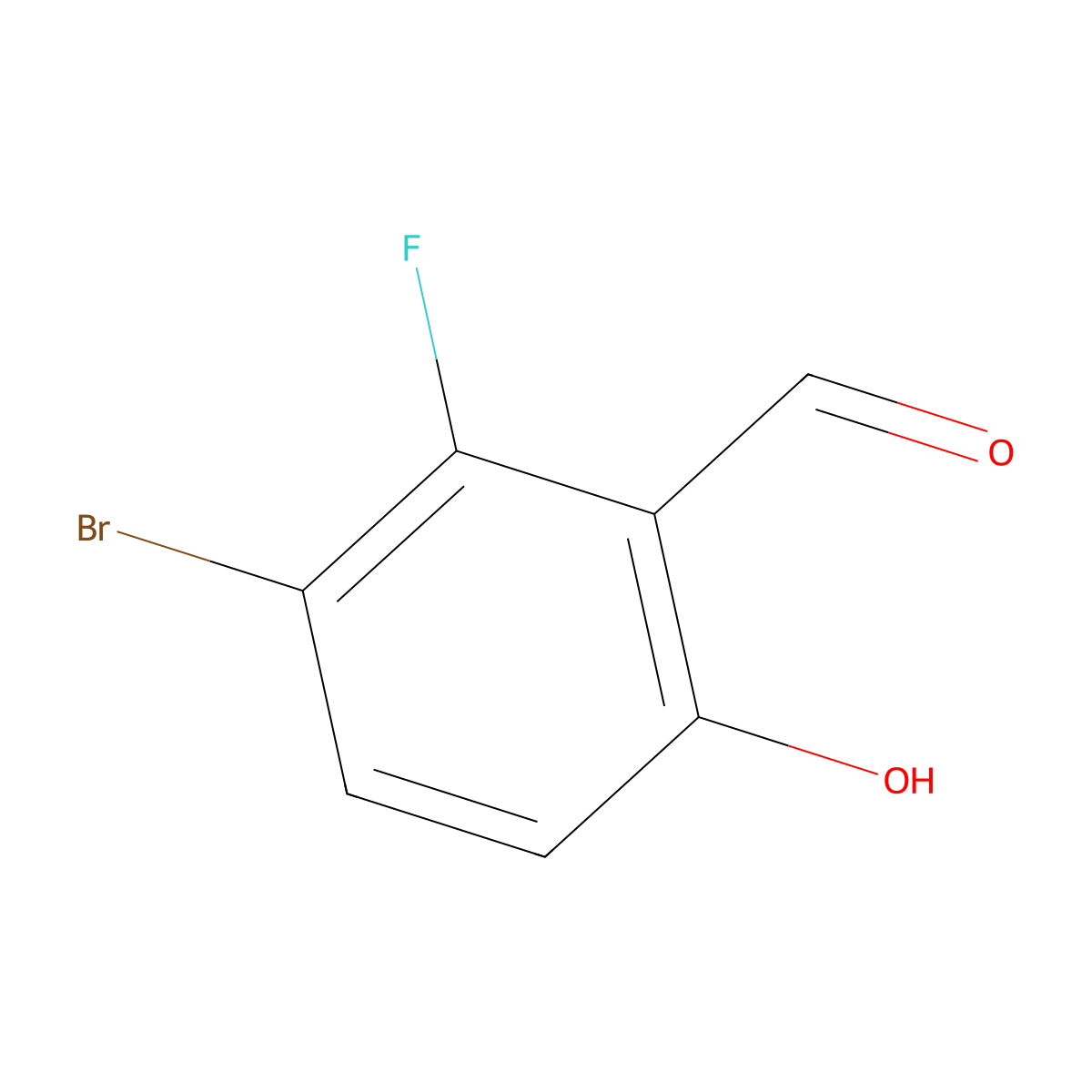 3-Bromo-2-fluoro-6-hydroxybenzaldehyde molecular structure, CAS 1160653-95-1