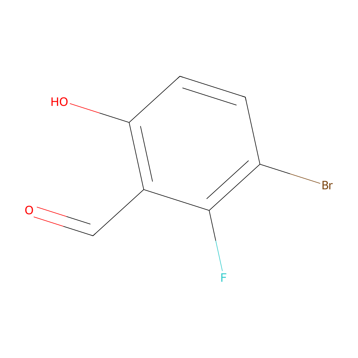 3-Bromo-2-fluoro-6-hydroxybenzaldehyde molecular structure, CAS 1160653-95-1