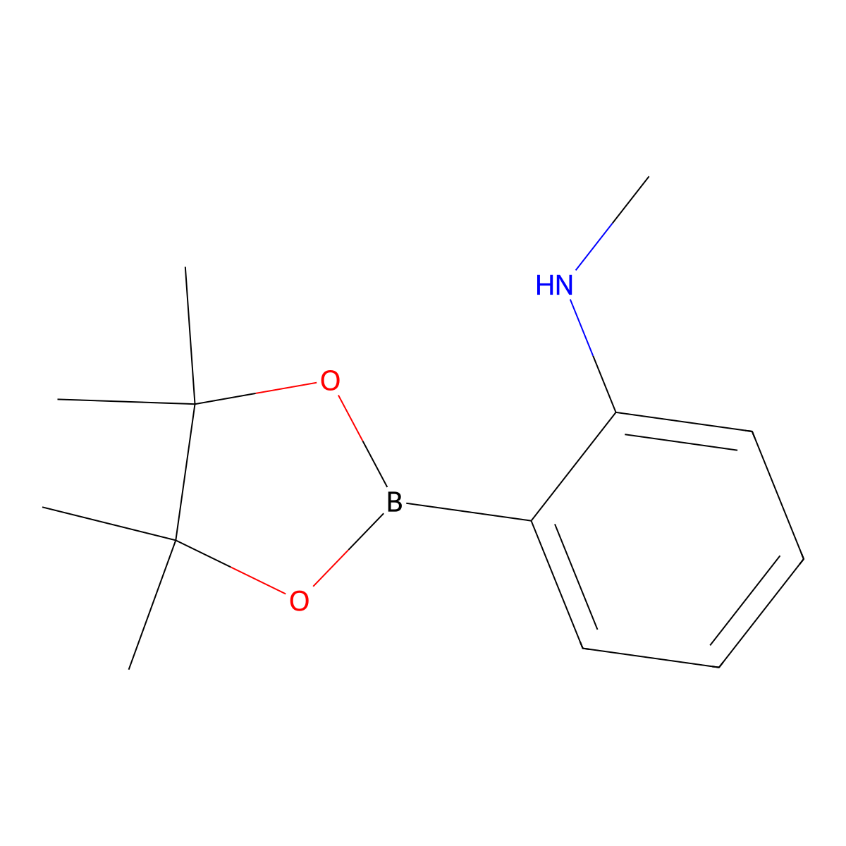 N-methyl-2-(4,4,5,5-tetramethyl-1,3,2-dioxaborolan-2-yl)aniline molecular structure, CAS 1160686-01-0