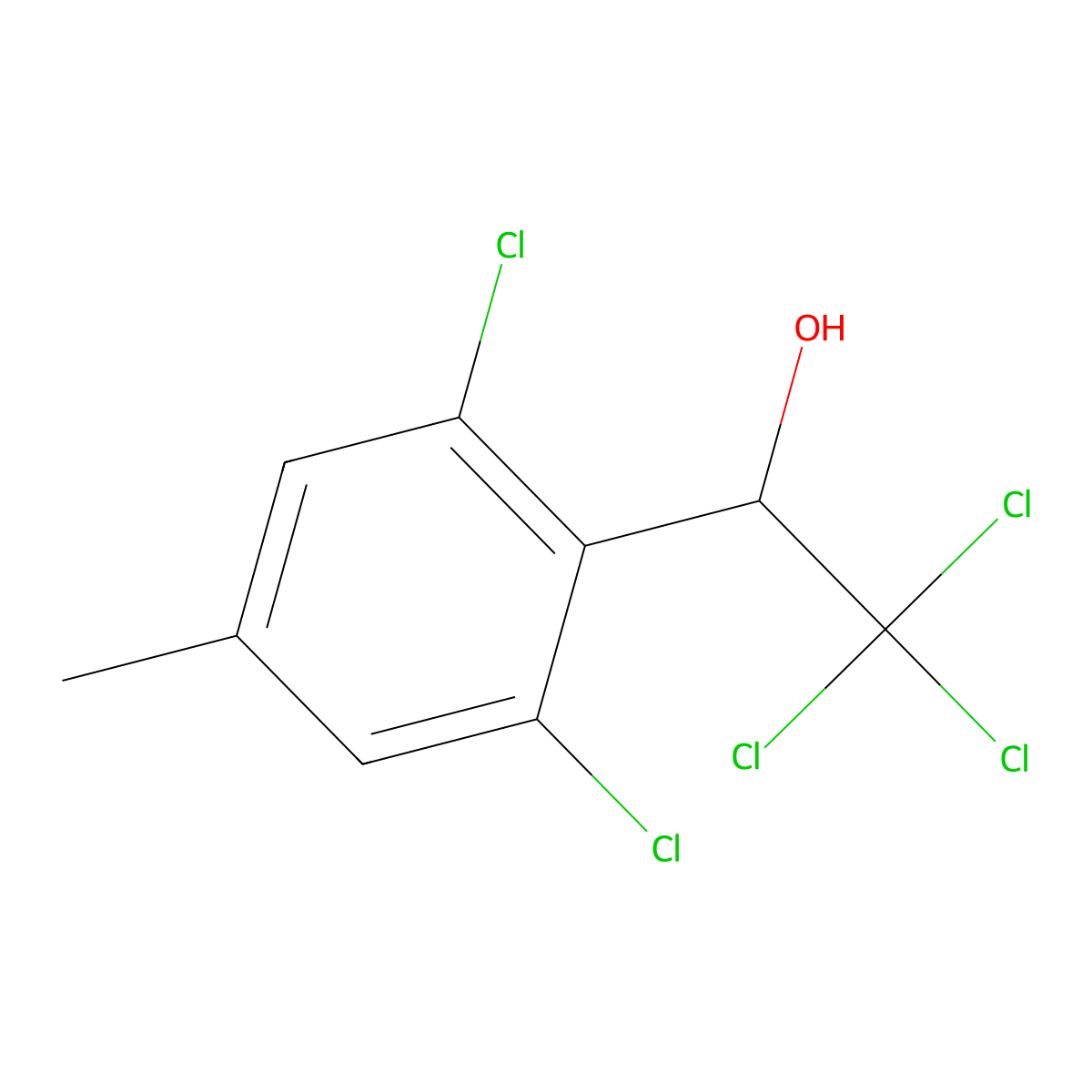 Benzenemethanol, 2,6-dichloro-4-methyl-alpha-(trichloromethyl)- molecular structure, CAS 116070-32-7
