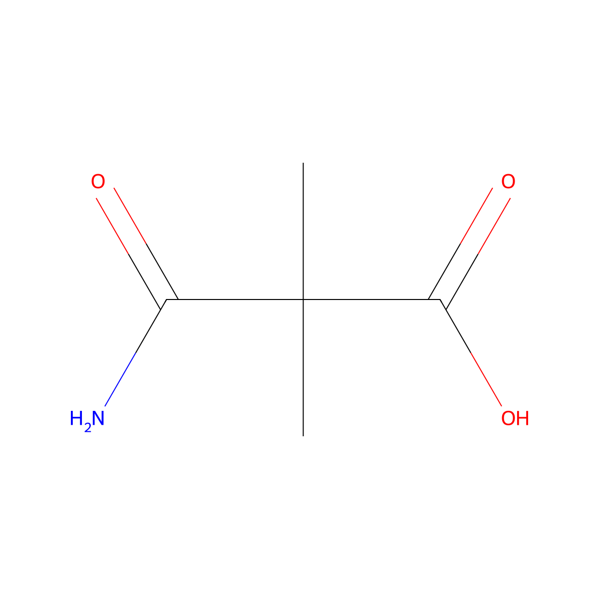 2-Carbamoyl-2,2-dimethylacetic acid molecular structure, CAS 116070-49-6
