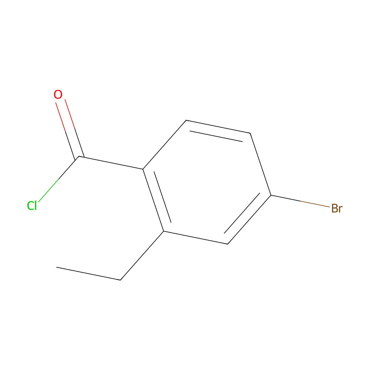 4-Bromo-2-ethylbenzoyl chloride molecular structure, CAS 1160707-43-6