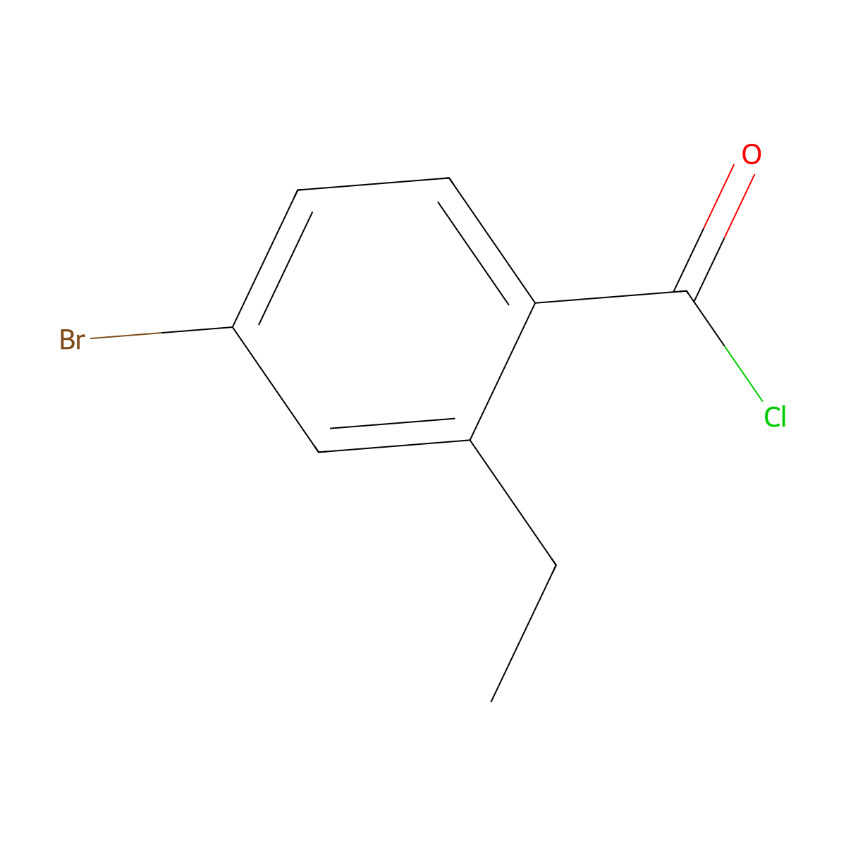 4-Bromo-2-ethylbenzoyl chloride molecular structure, CAS 1160707-43-6