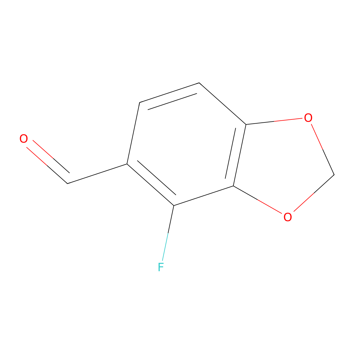 4-Fluoro-1,3-dioxaindane-5-carbaldehyde molecular structure, CAS 1160712-23-1