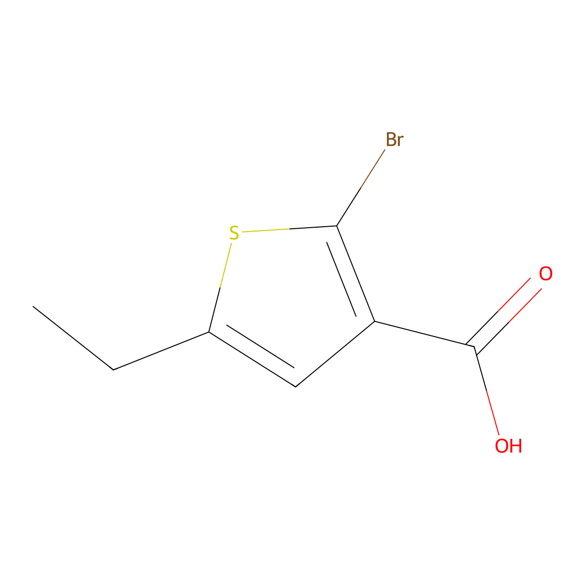 2-Bromo-5-ethylthiophene-3-carboxylic acid molecular structure, CAS 1160720-62-6