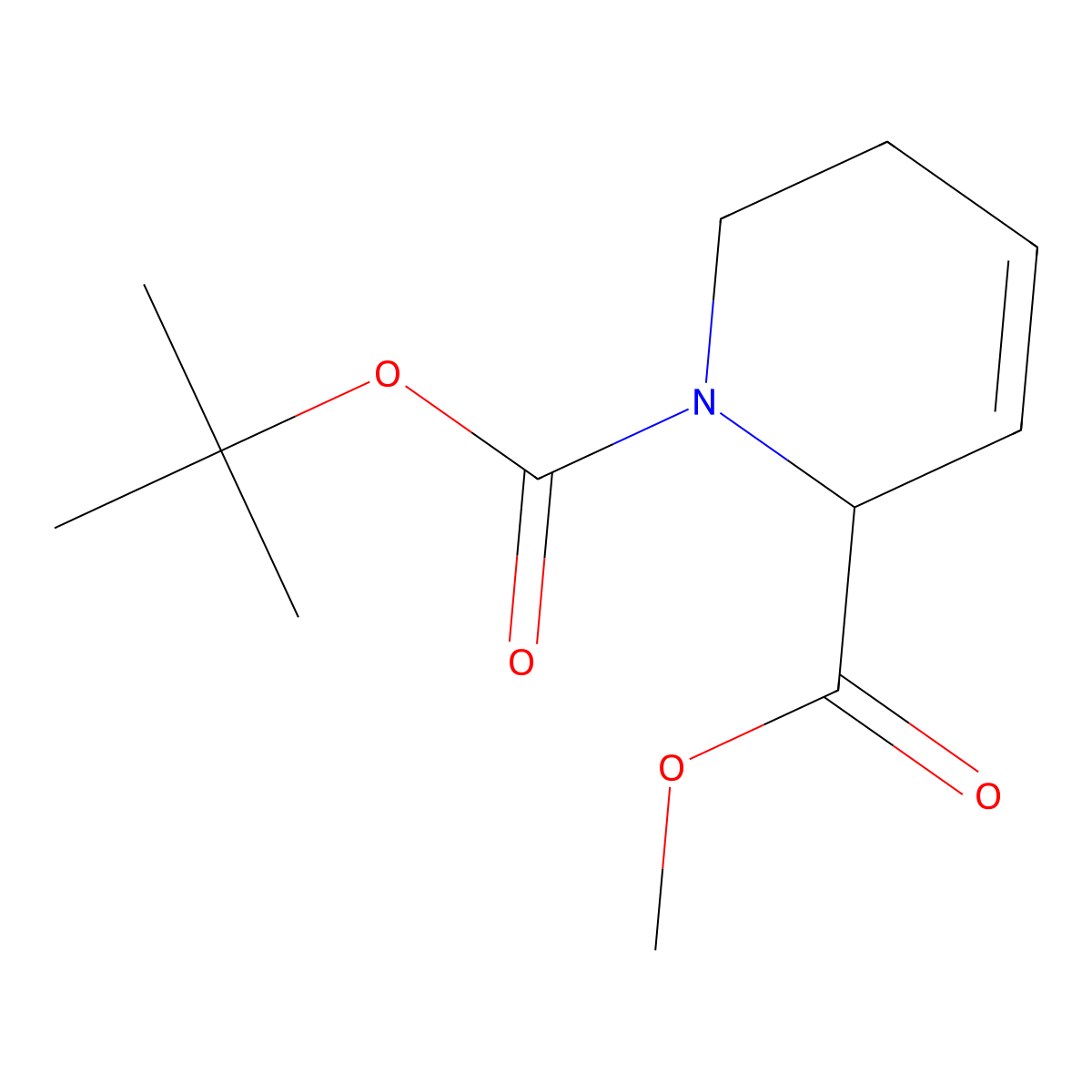 1-Tert-butyl 2-methyl 1,2,5,6-tetrahydropyridine-1,2-dicarboxylate molecular structure, CAS 1160722-73-5