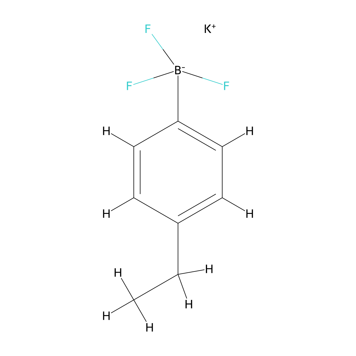 Potassium (4-ethylphenyl)trifluoroboranuide molecular structure, CAS 1160725-33-6