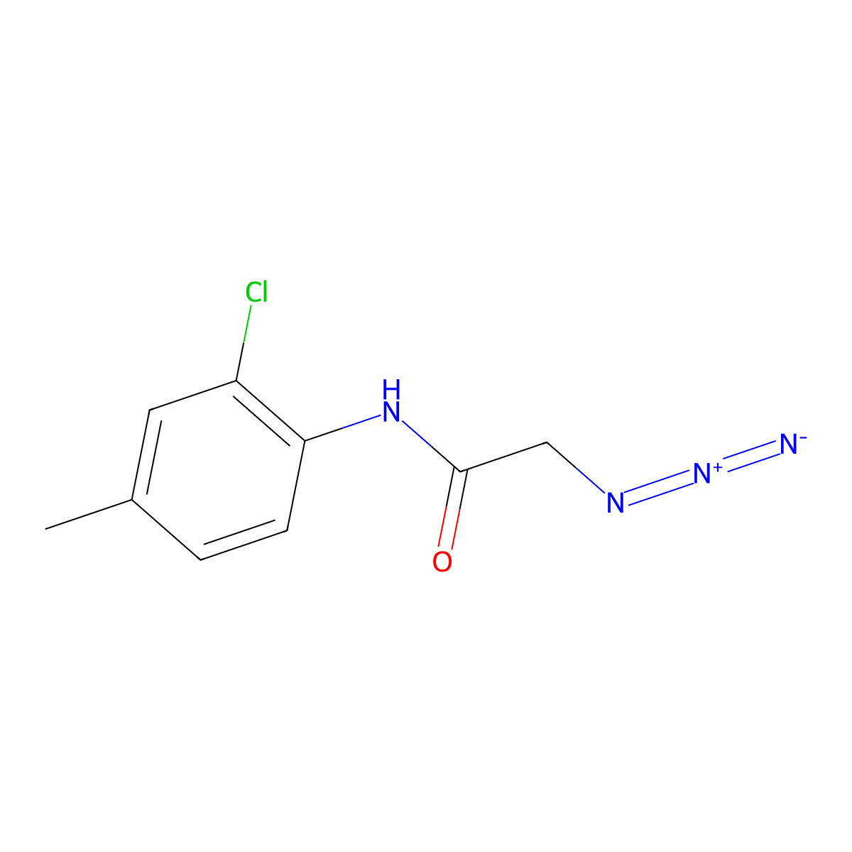 2-azido-N-(2-chloro-4-methylphenyl)acetamide molecular structure, CAS 1160748-12-8