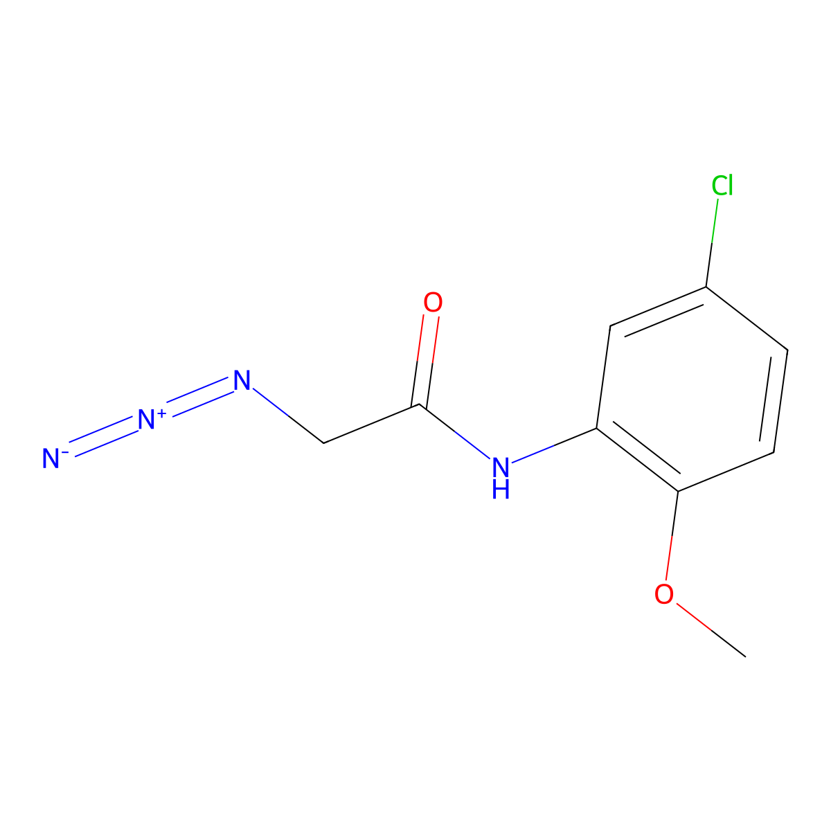 2-azido-N-(5-chloro-2-methoxyphenyl)acetamide molecular structure, CAS 1160748-14-0