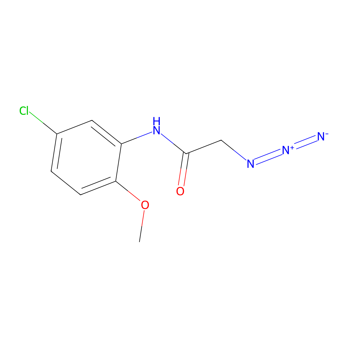 2-azido-N-(5-chloro-2-methoxyphenyl)acetamide molecular structure, CAS 1160748-14-0