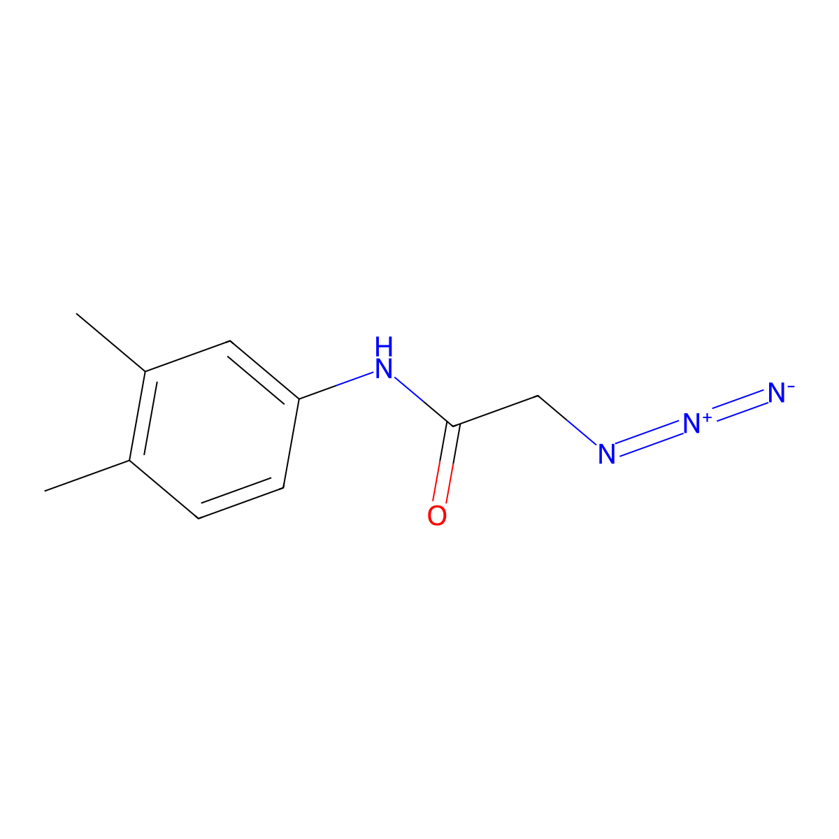 2-azido-N-(3,4-dimethylphenyl)acetamide molecular structure, CAS 1160748-28-6