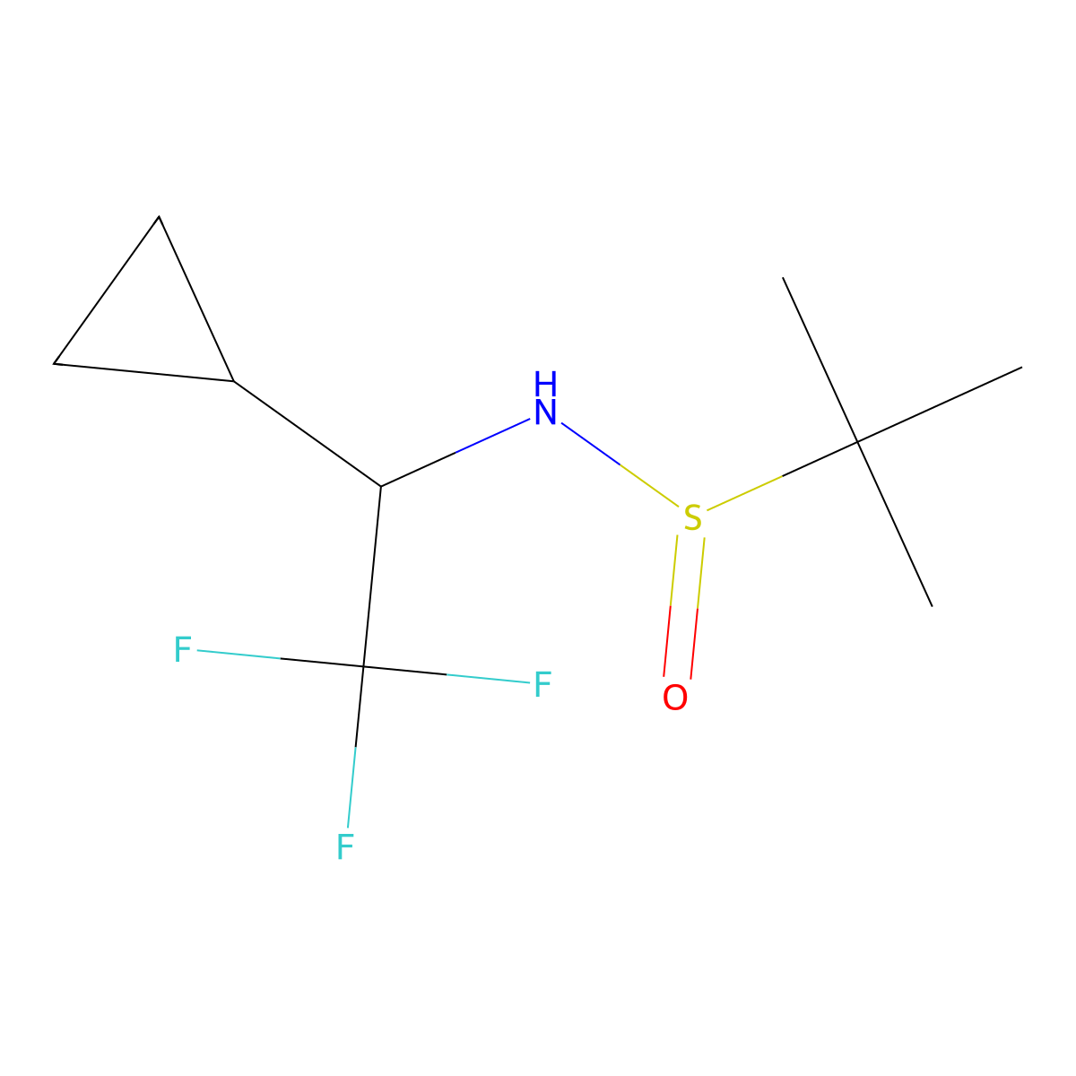(S)-N-((R)-1-cyclopropyl-2,2,2-trifluoroethyl)-2-methylpropane-2-sulfinamide molecular structure, CAS 1160756-76-2